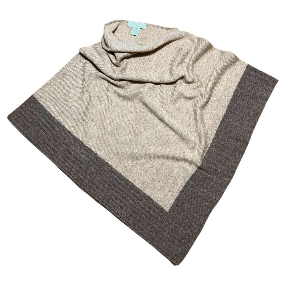Celeste Cashmere & Wool Lightweight Sweater Poncho Wrap One Size - Picture 5 of 10